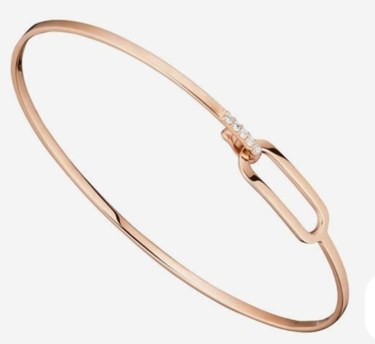 Oval Link Diamond Bangle